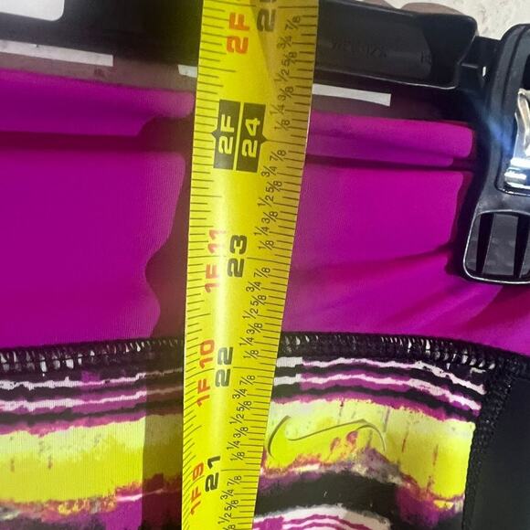 Nike Workout Leggings Cropped Solar Wind Hydro Women's Size M Multicolor - Picture 8 of 9